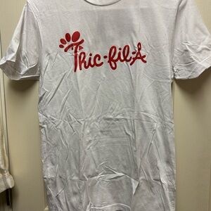 White T-Shirt with Red Graphic